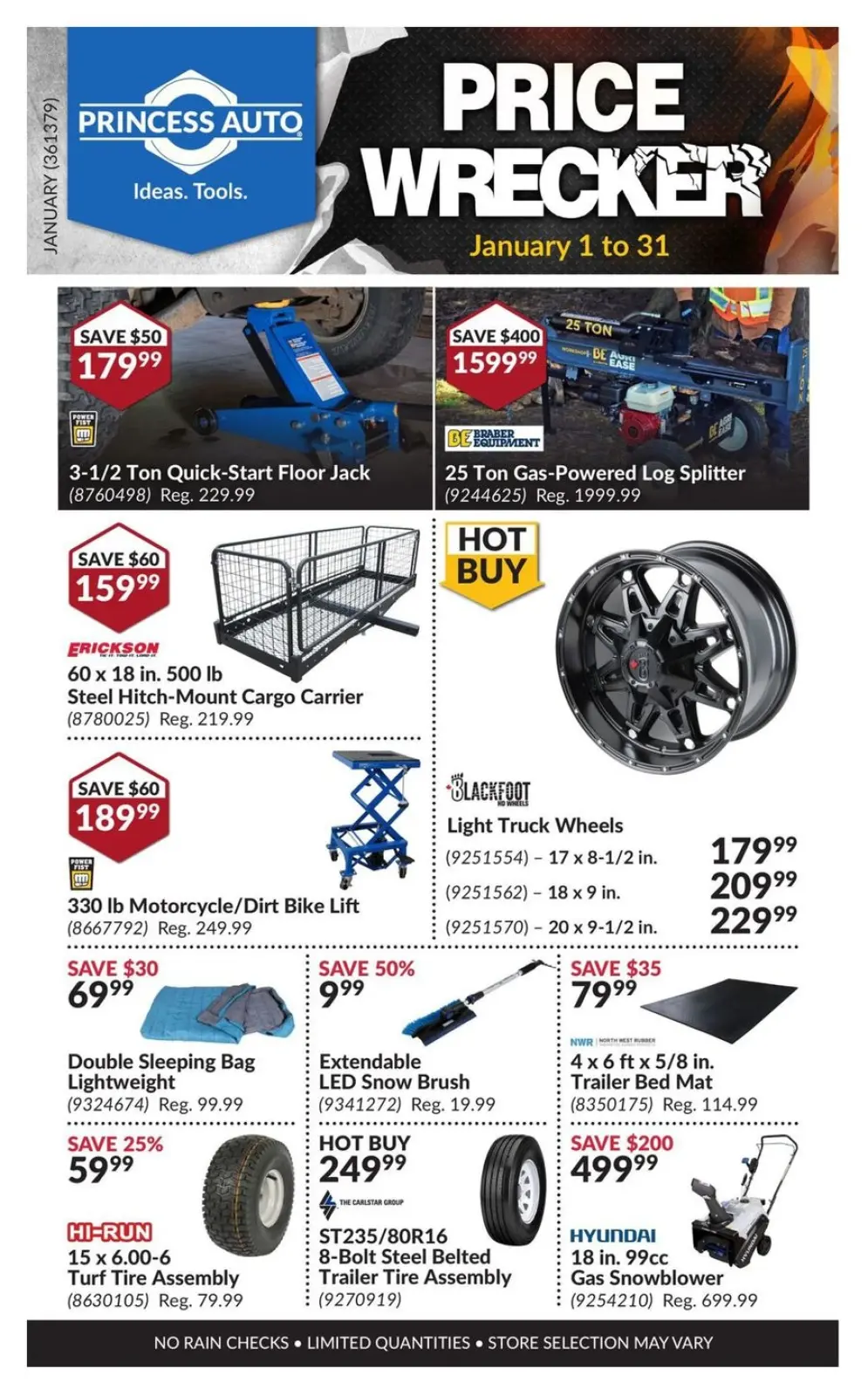 Princess Auto Canada Offers from 1 to 31 January 2025 Price Wrecker - Page 1