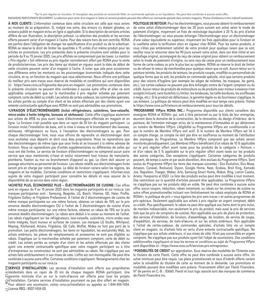 RONA Canada Offers from 9 to 15 January 2025 Exclusive deals