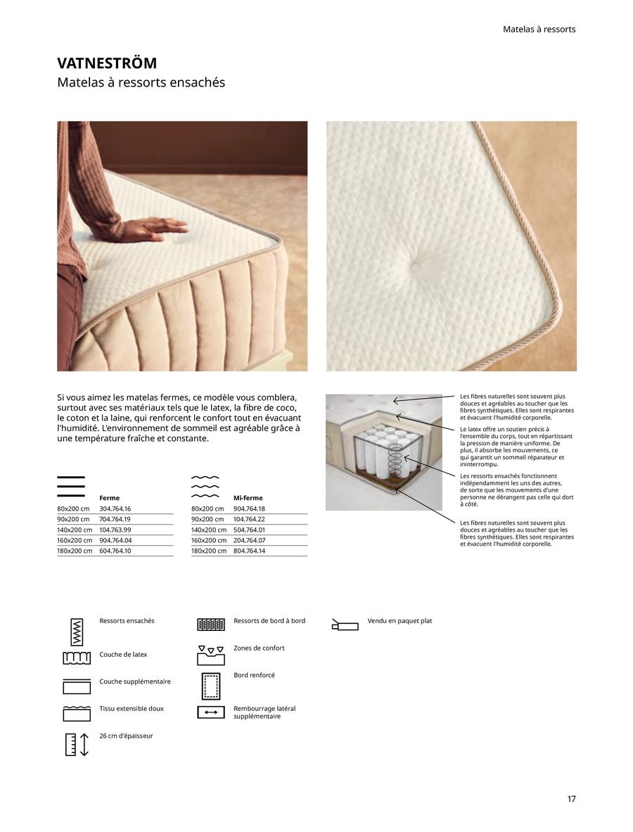 Offres IKEA France de 6 janvier à 31 décembre 2025 Matelas, sommiers, couettes, oreillers, alèses et protèges-oreillers