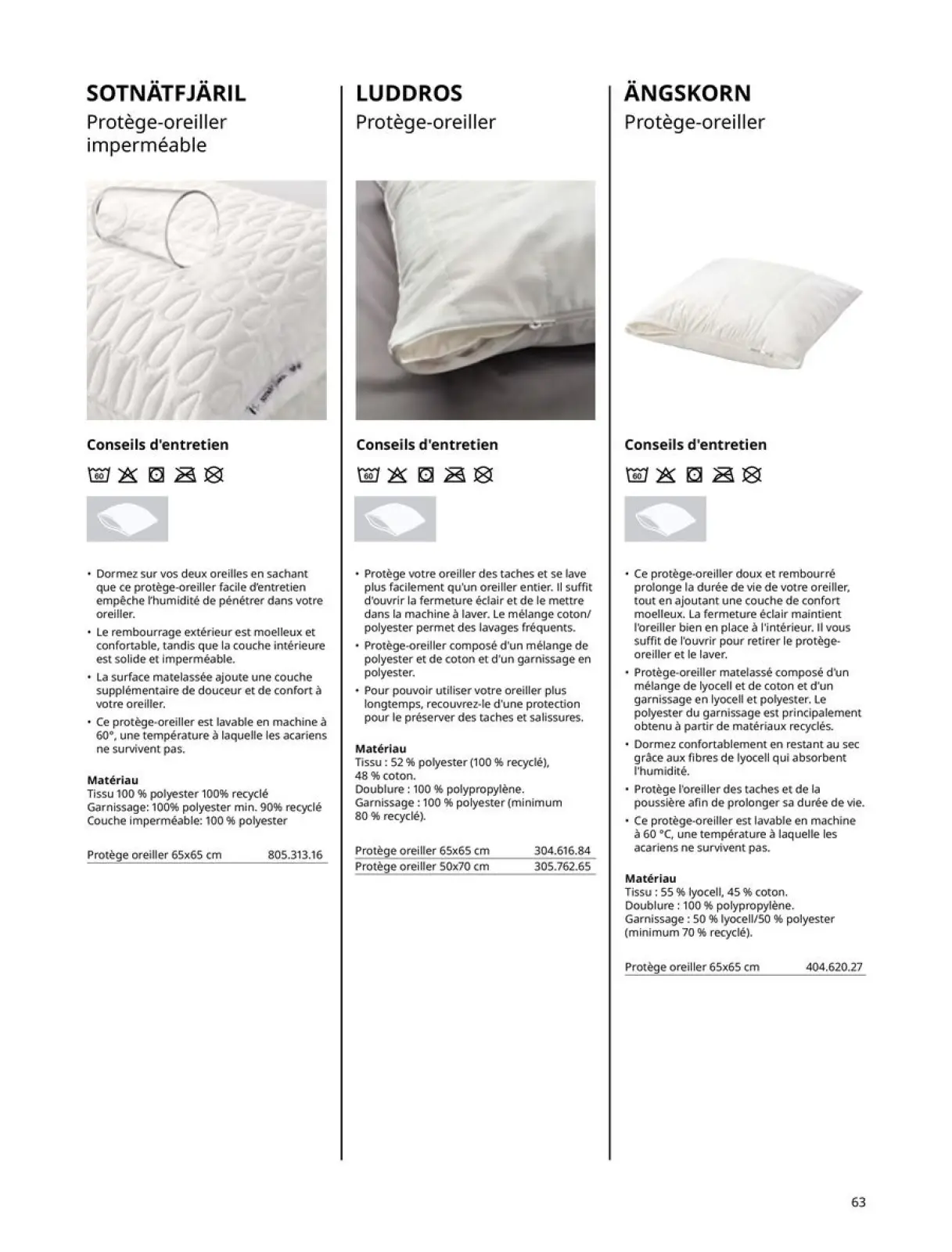 Página 63 en Colchones, somieres, edredones, almohadas, protectores de colchón y protectores de colchón en IKEA Francia