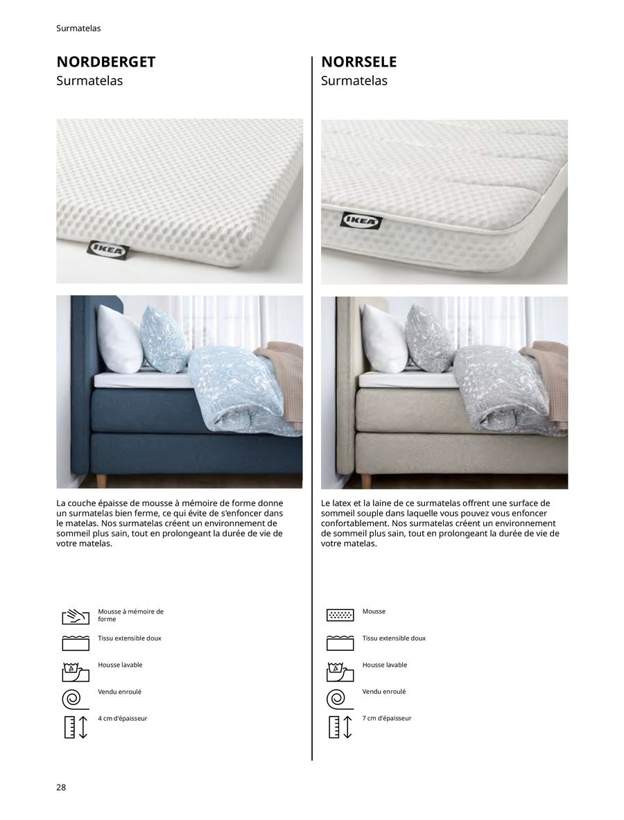 Offres IKEA France de 6 janvier à 31 décembre 2025 Matelas, sommiers, couettes, oreillers, alèses et protèges-oreillers