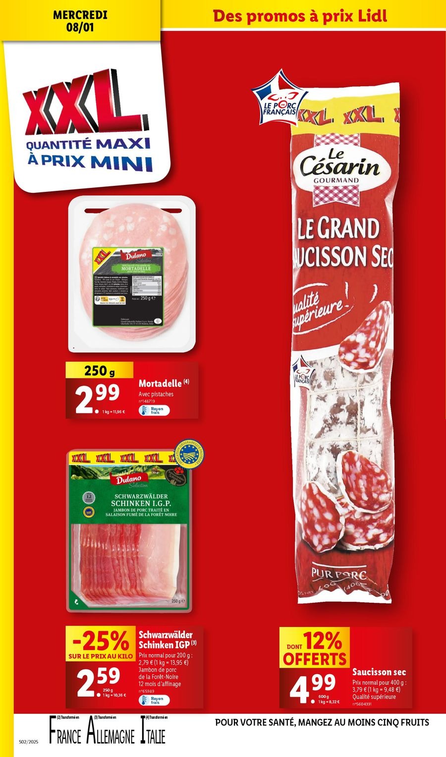 Offres Lidl France de 8 à 14 janvier 2025 Tarifs réduits