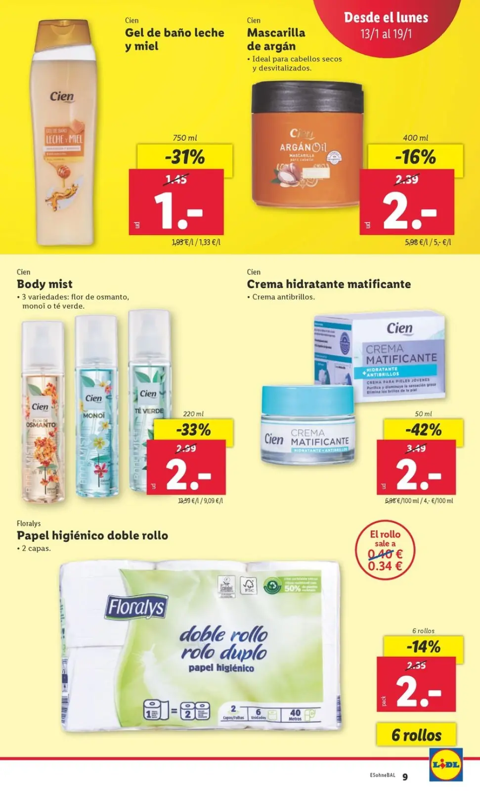 Page 9 dans Offres hebdomadaires chez Lidl Espagne