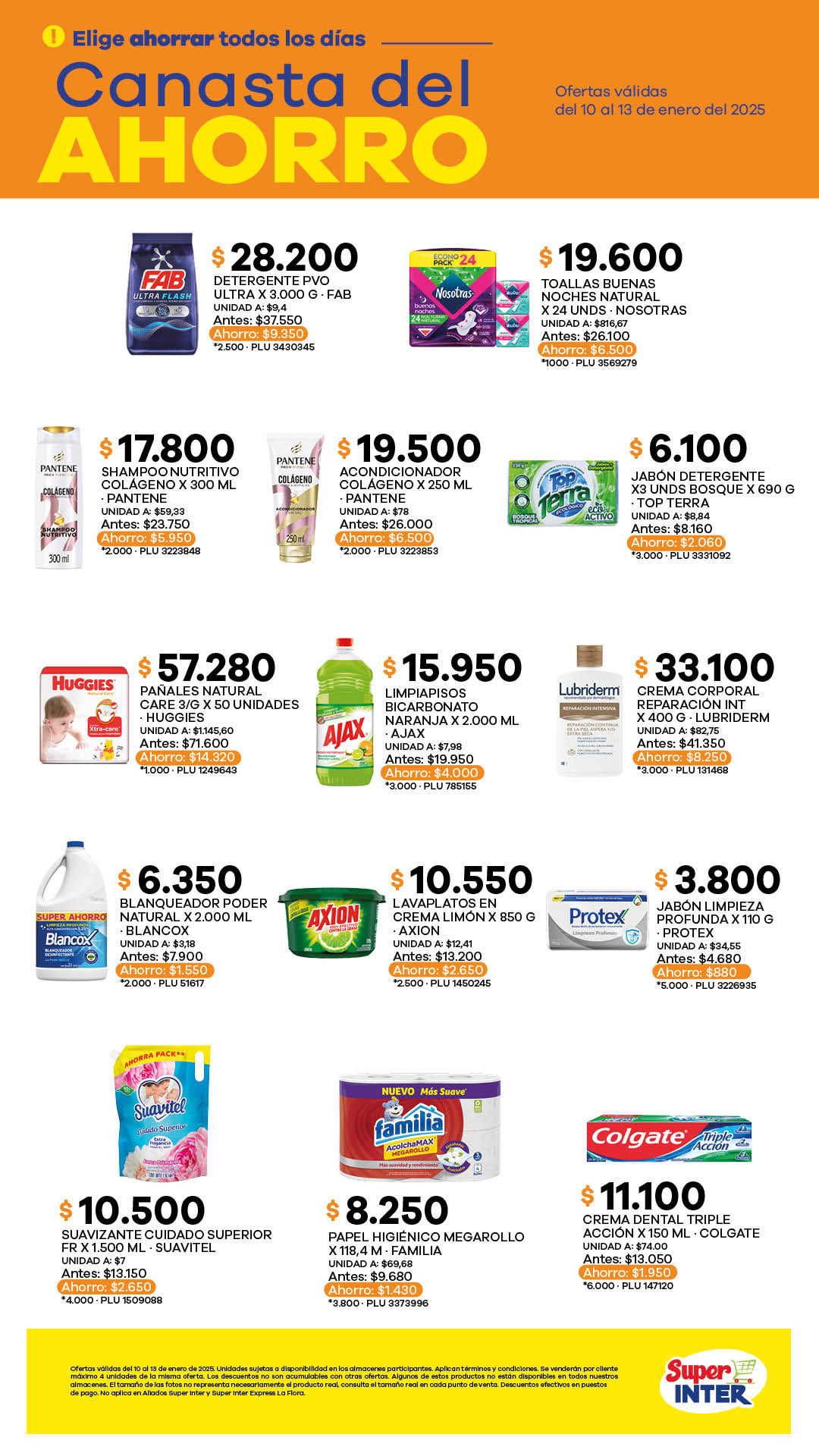 Super Inter Colombia Offers from 10 to 13 January 2025 Savings Basket