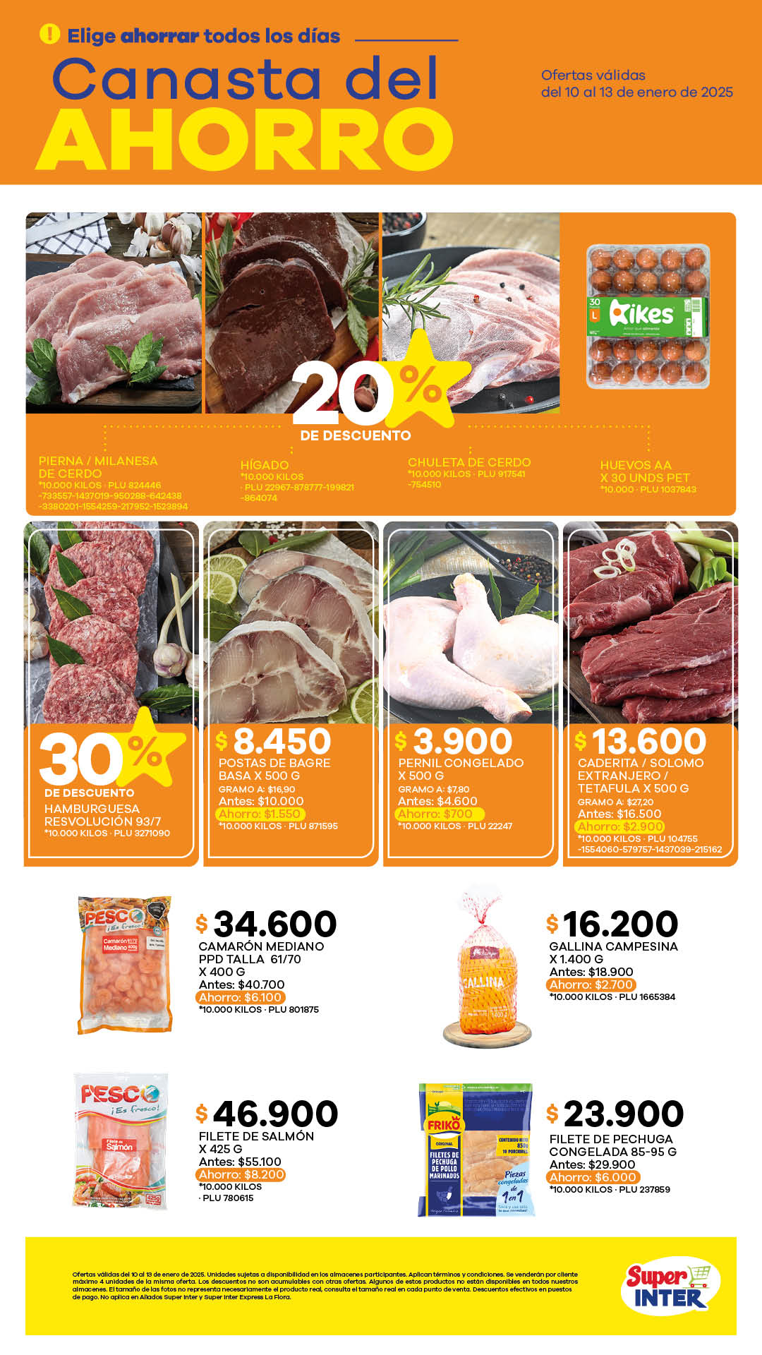 Super Inter Colombia Offers from 10 to 13 January 2025 Savings Basket