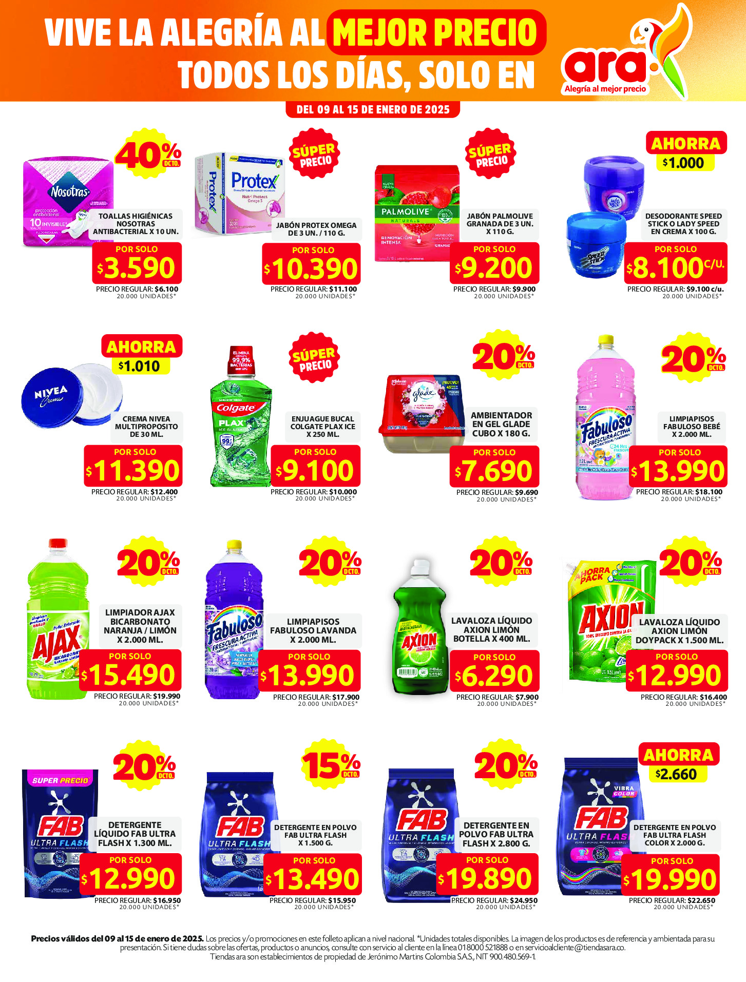 Ara stores Colombia Offers from 9 to 15 January 2025 Offers of the week