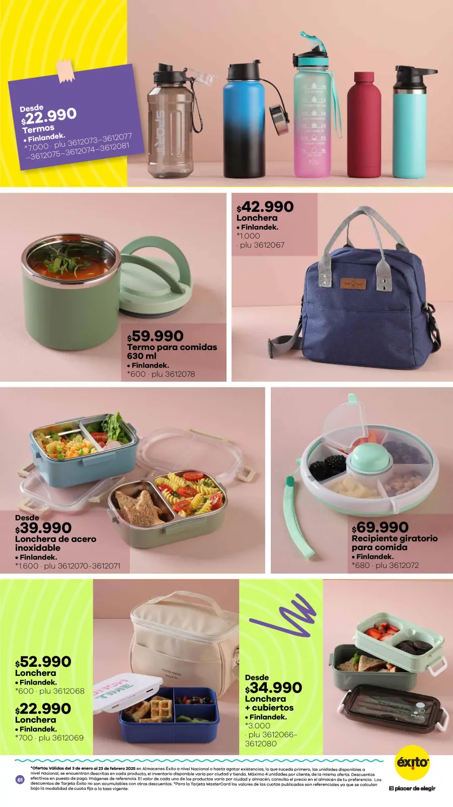 Page 61 dans Offres de la saison scolaire chez Éxito Colombie