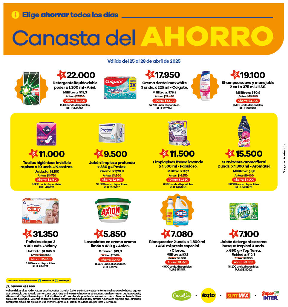 Offres Super Inter Colombie de 25 à 28 avril 2025 Meilleurs produits