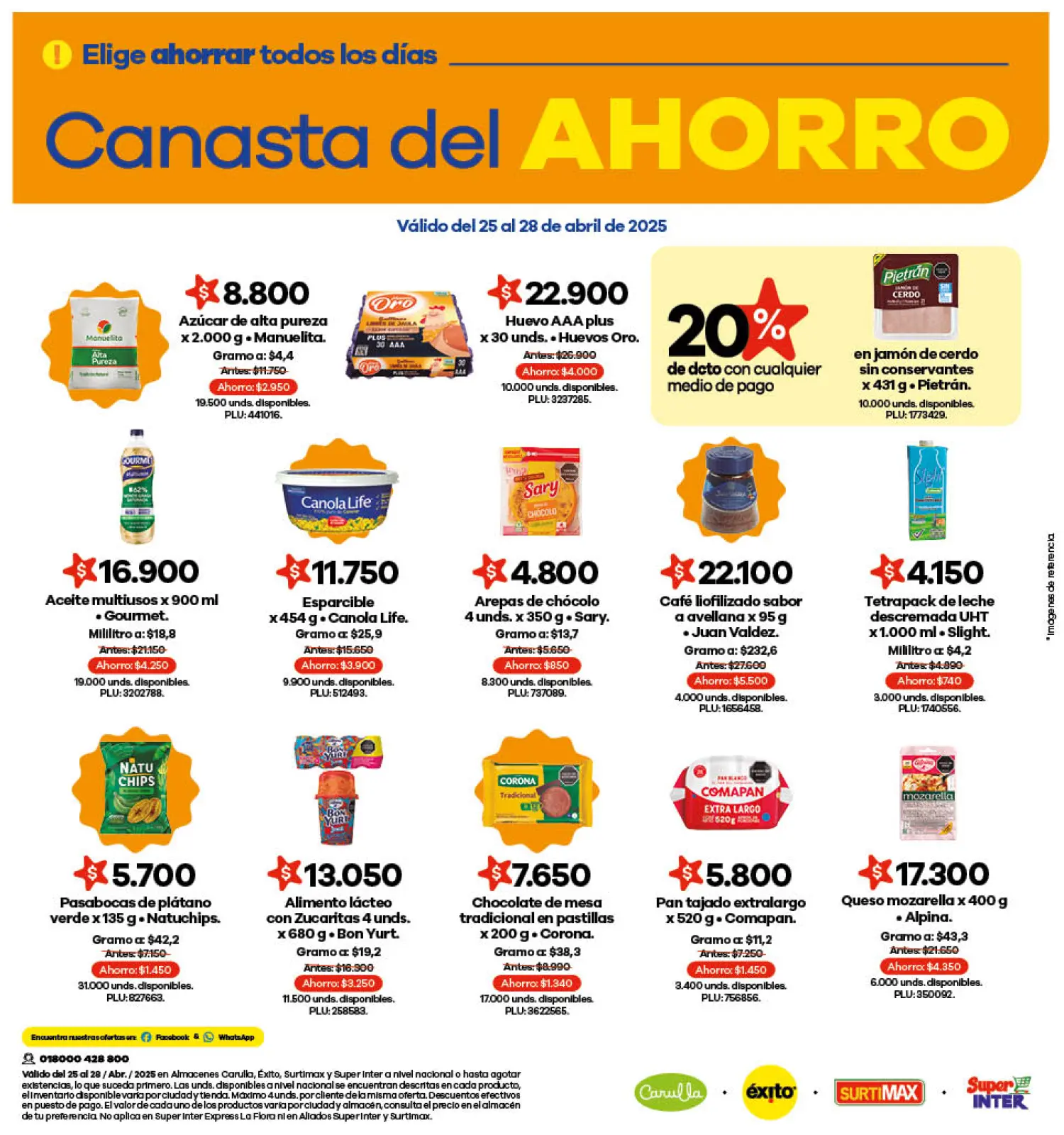 Page 1 dans Meilleurs produits chez Super Inter Colombie