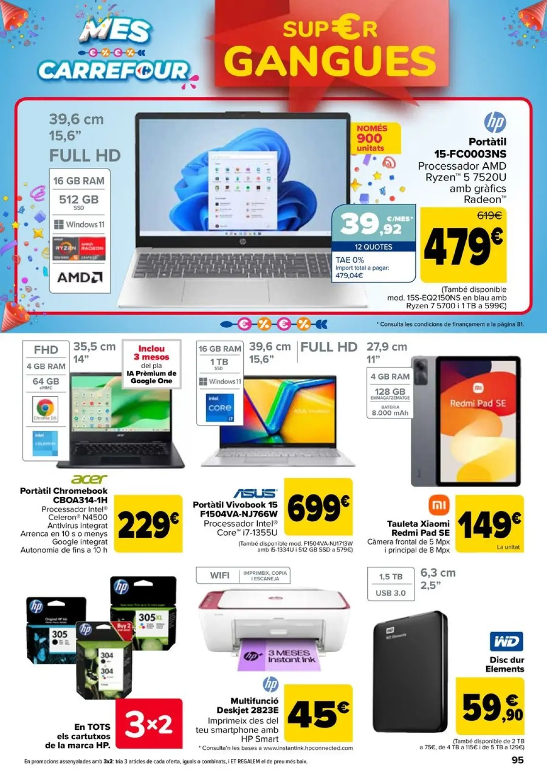 Página 95 en 3x2 + CHOLLOS Ofertas en Carrefour España
