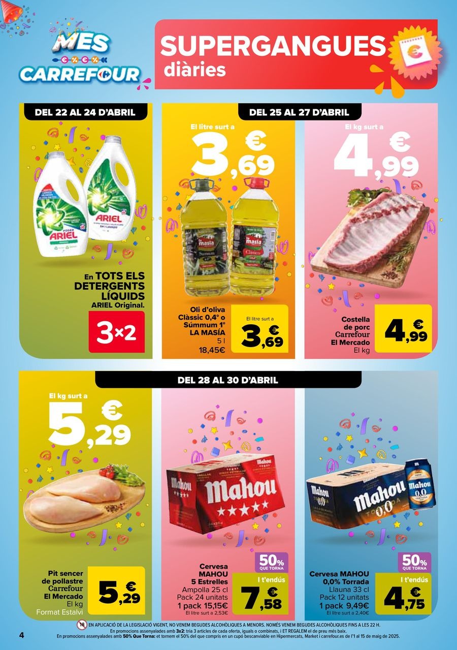 Carrefour Spain Offers from 22 April to 12 May 2025 3x2 + BARGAINS Offers
