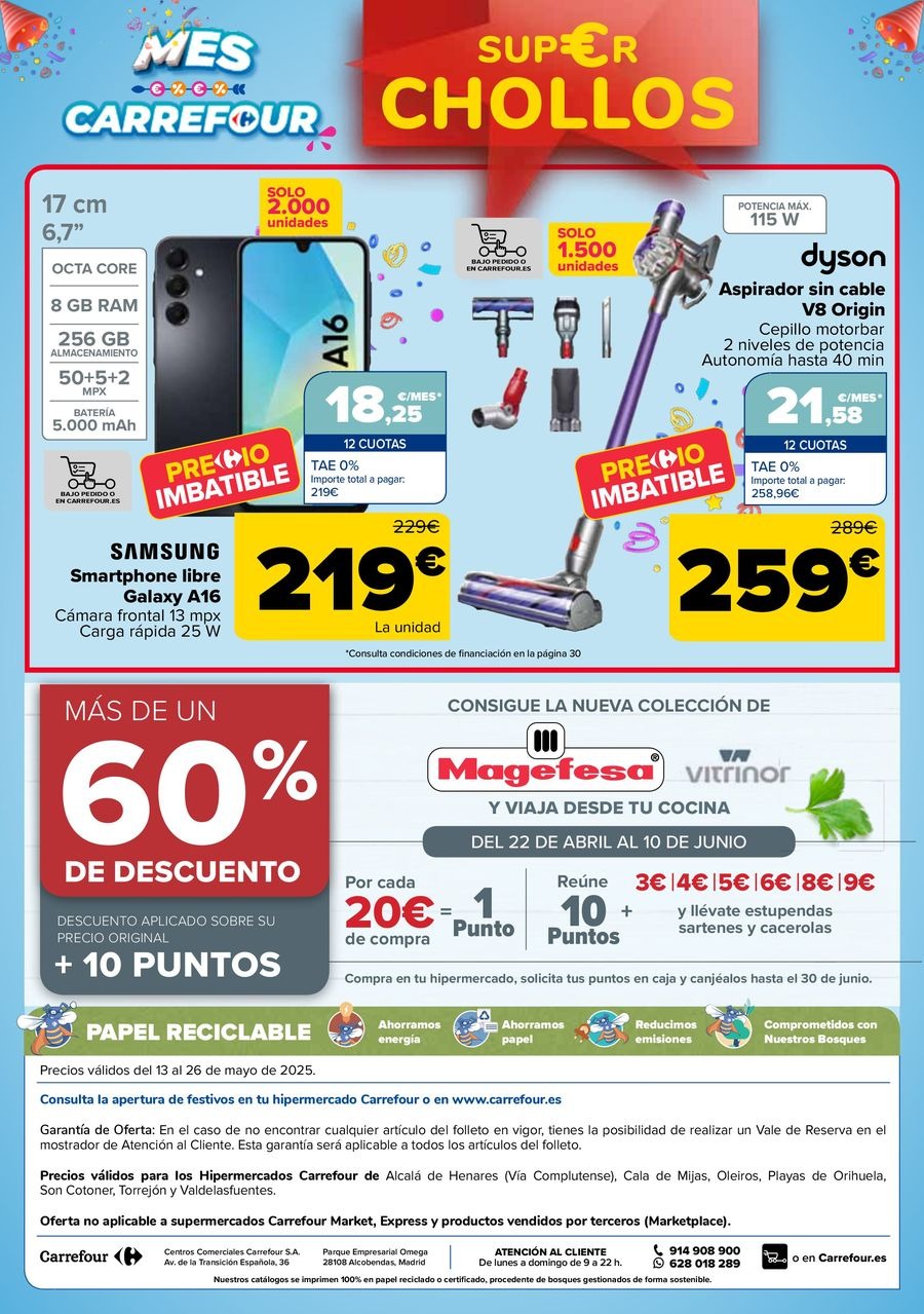 Carrefour Spain Offers from 13 to 26 May 2025 50% RETURN + 2ND UNIT AT -50%