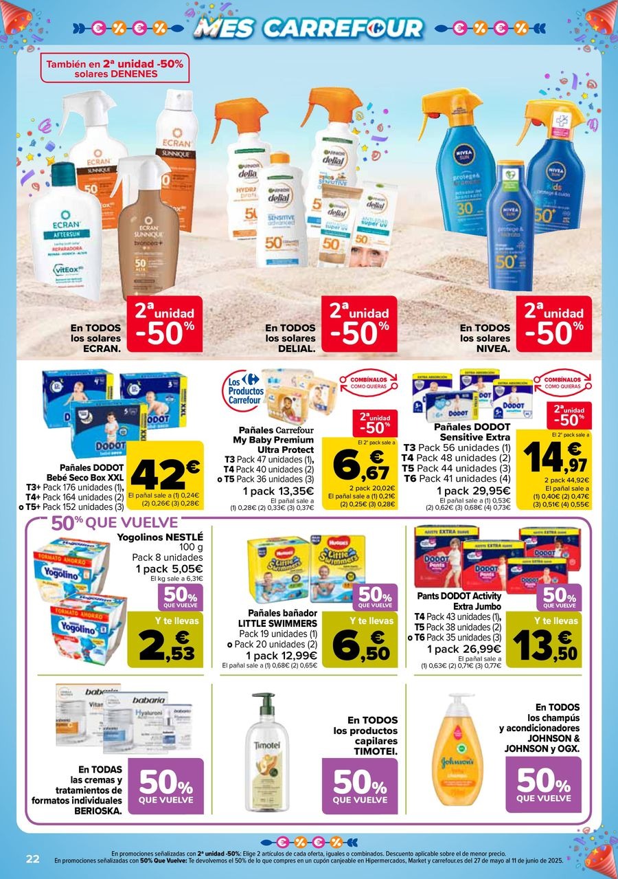 Carrefour Spain Offers from 13 to 26 May 2025 50% RETURN + 2ND UNIT AT -50%
