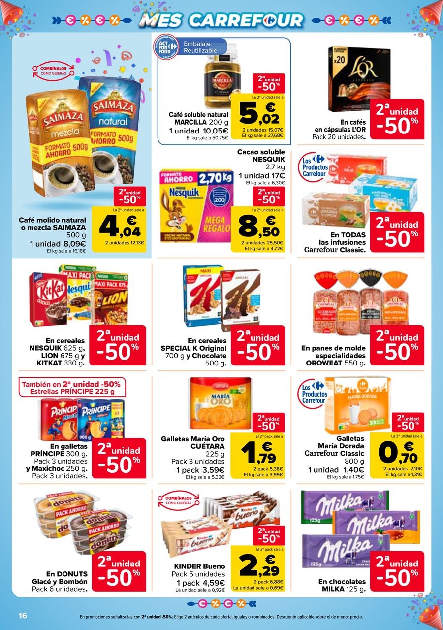 Carrefour Spain Offers from 13 to 26 May 2025 50% RETURN + 2ND UNIT AT -50%