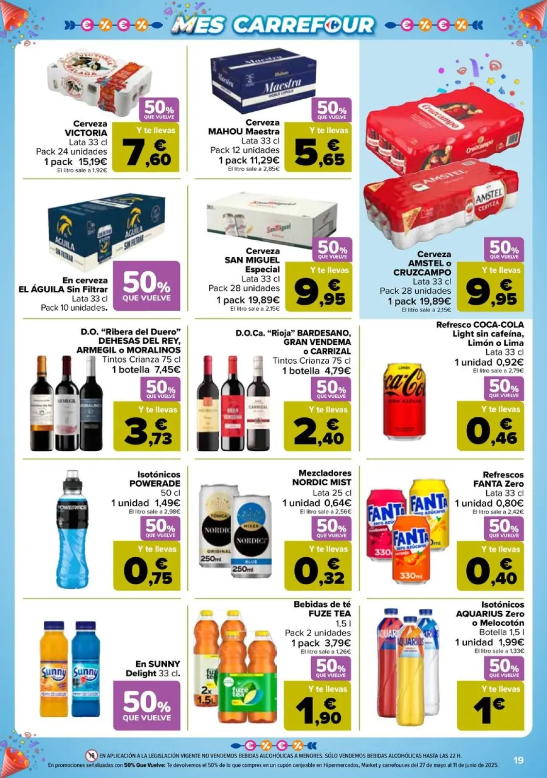 صفحة 19 ضمن 50% عائد + الوحدة الثانية. في -50% في كارفور إسبانيا