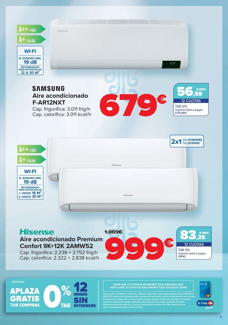 Ofertas de Carrefour España de 29 abril a 19 mayo 2025 Ofeertas AIRE ACONDICIONADO - VENTILACIÓN