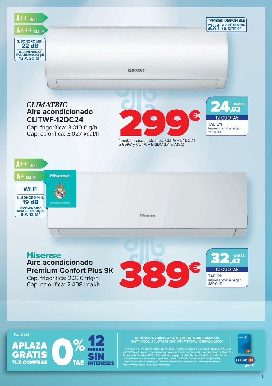 Ofertas de Carrefour España de 29 abril a 19 mayo 2025 Ofeertas AIRE ACONDICIONADO - VENTILACIÓN