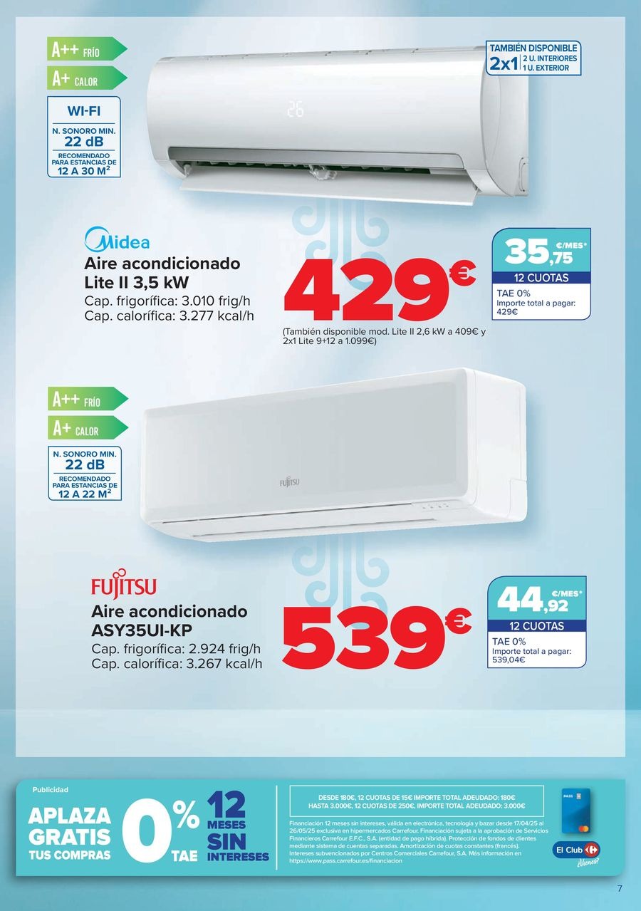 Ofertas de Carrefour España de 29 abril a 19 mayo 2025 Ofeertas AIRE ACONDICIONADO - VENTILACIÓN