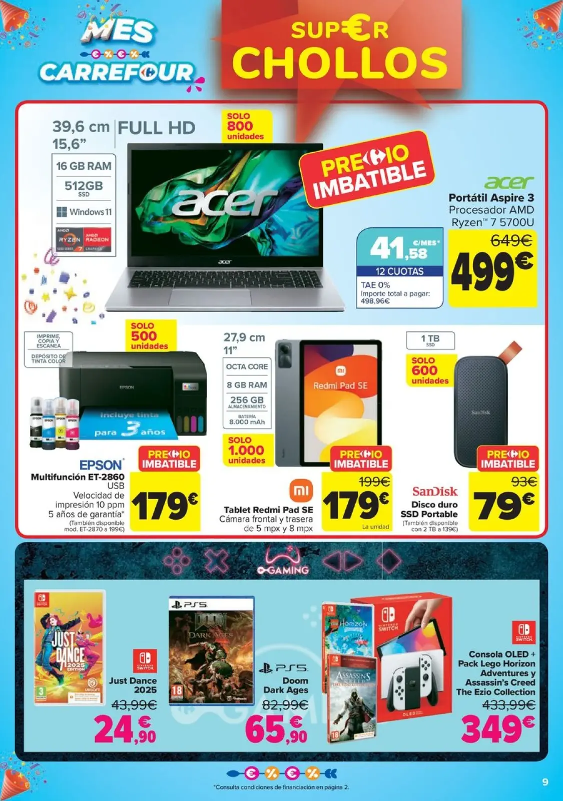 Página 9 en CHOLLOS NO ALIMENTACION en Carrefour España