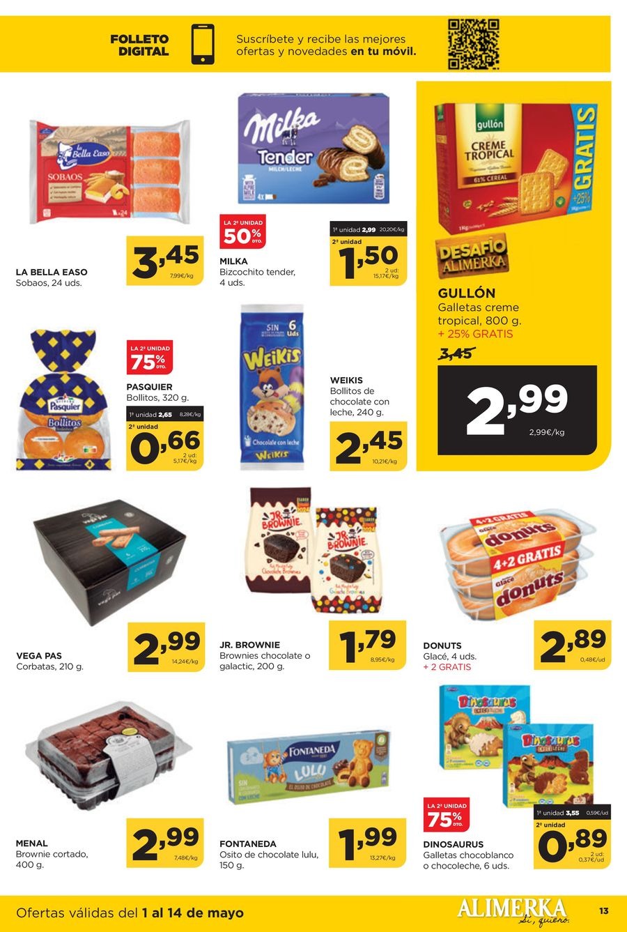 Ofertas de ‎Alimerka Supermercados‎ España de 1 a 14 mayo 2025 Quincenal Ofertas