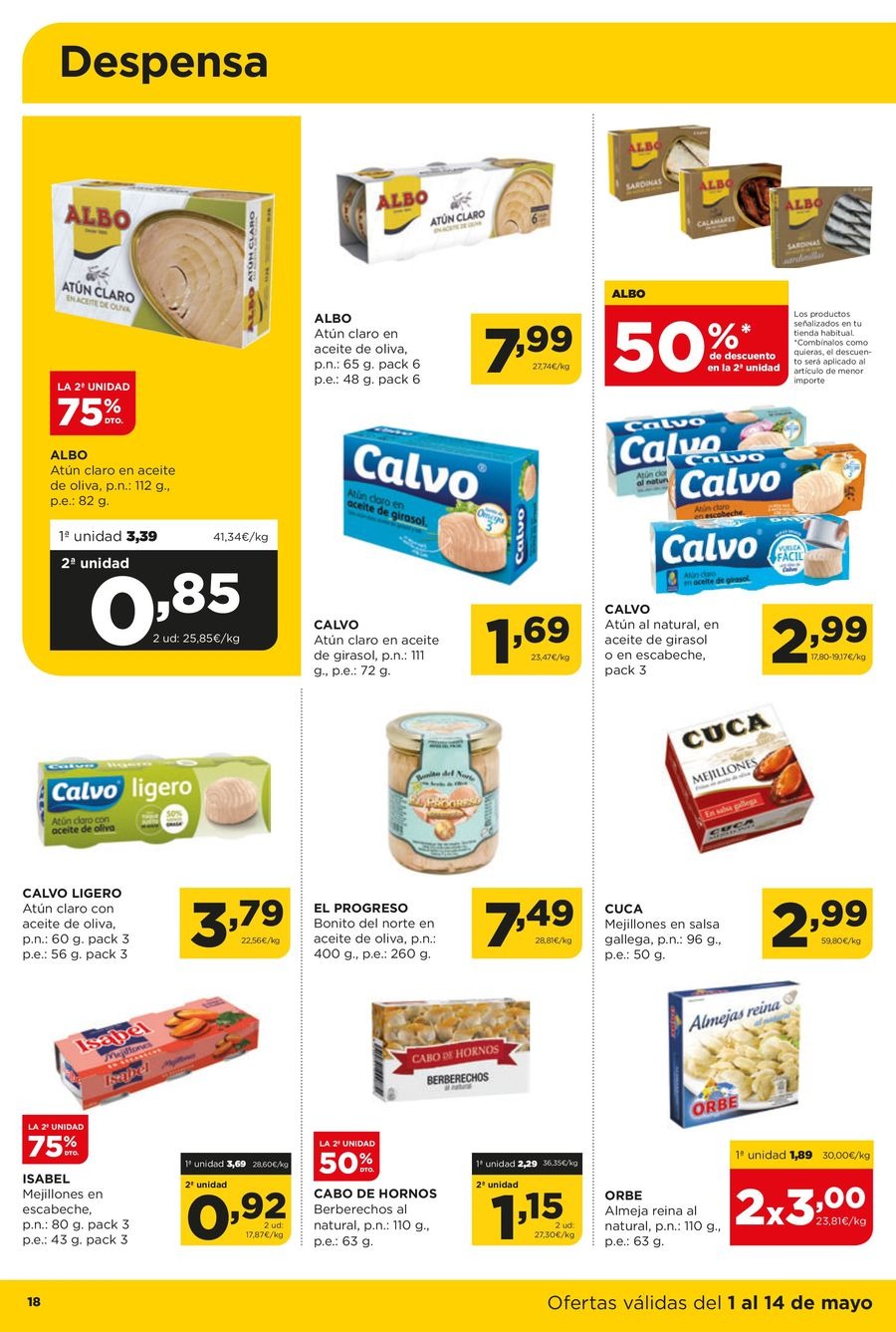 Ofertas de ‎Alimerka Supermercados‎ España de 1 a 14 mayo 2025 Quincenal Ofertas