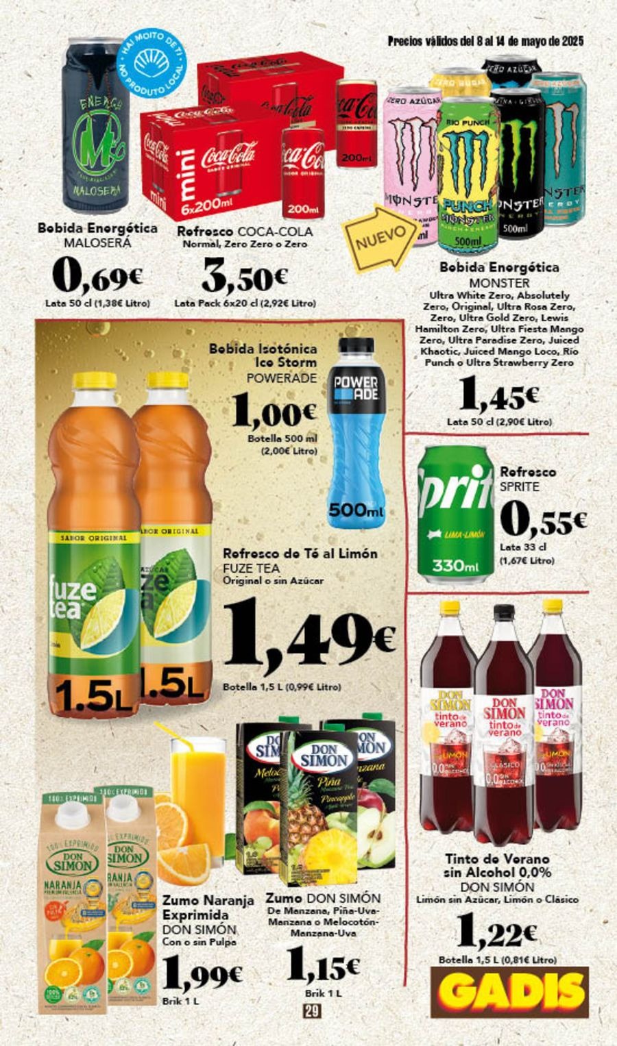 Ofertas de GADIS supermercado España de 8 a 14 mayo 2025 Nuevos precios
