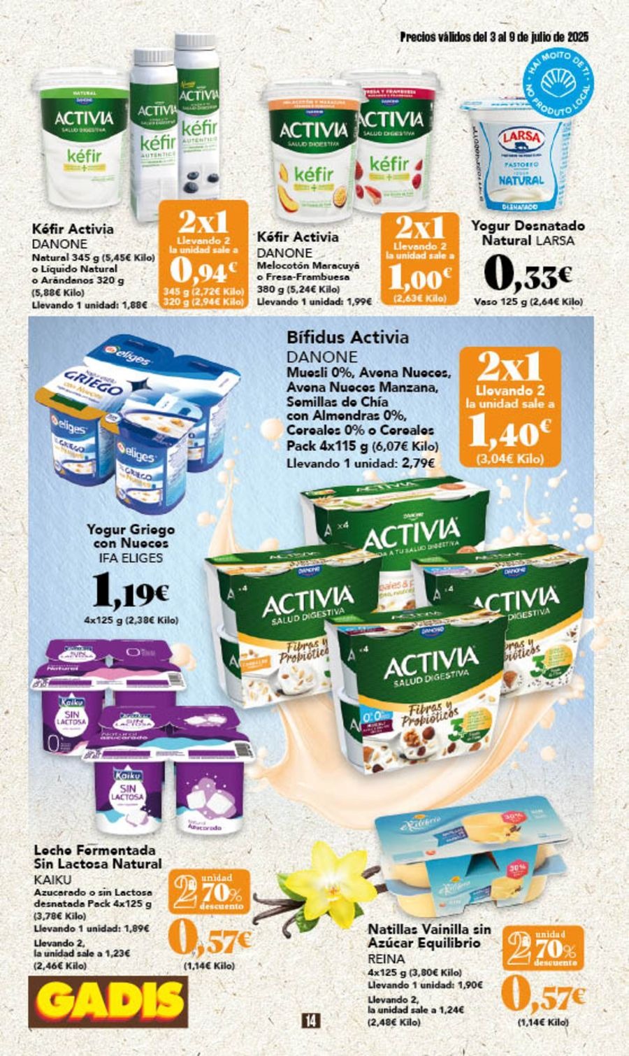 GADIS supermarket Spain Offers from 3 to 9 July 2025 New prices