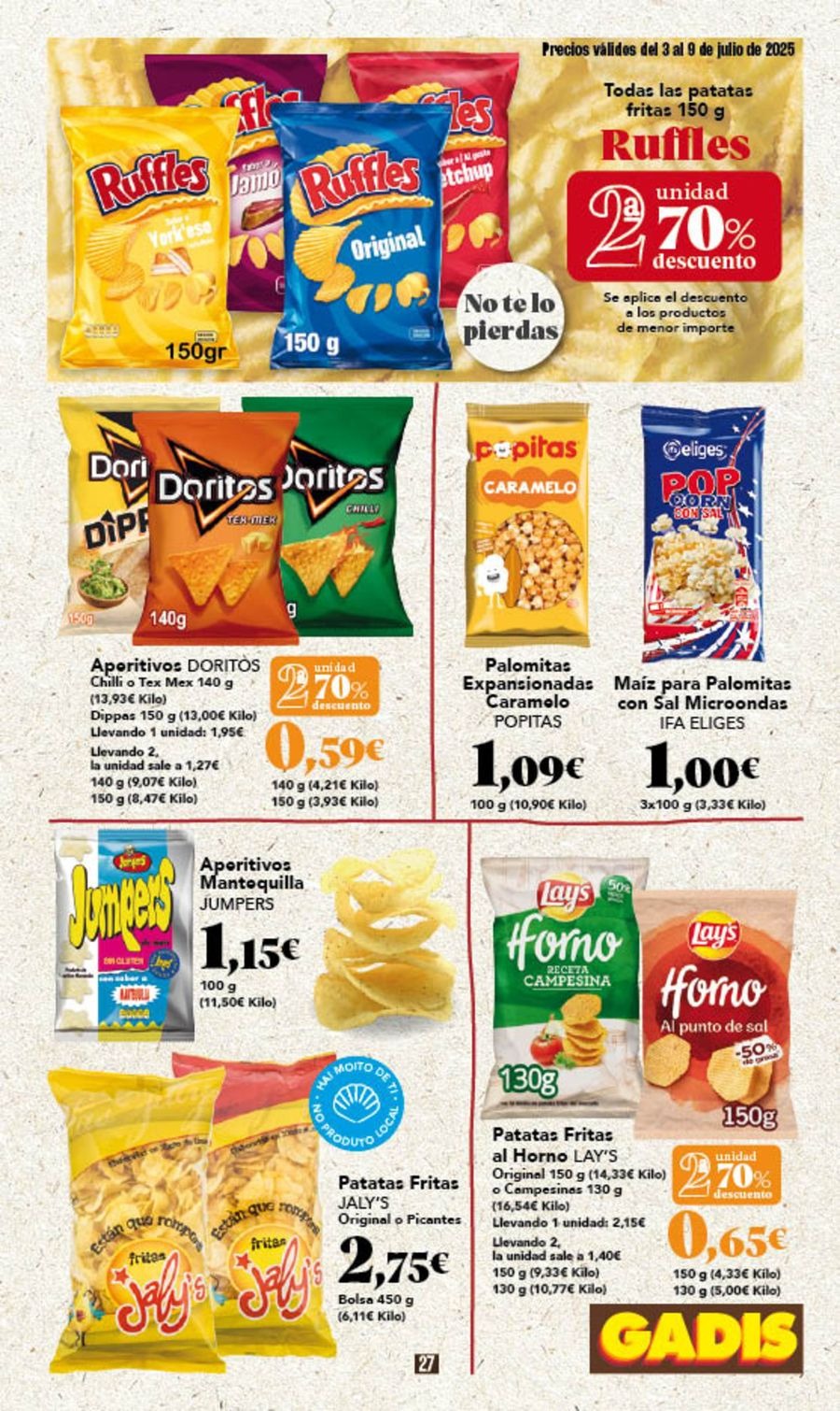 GADIS supermarket Spain Offers from 3 to 9 July 2025 New prices
