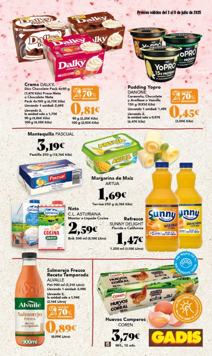 GADIS supermarket Spain Offers from 3 to 9 July 2025 New prices
