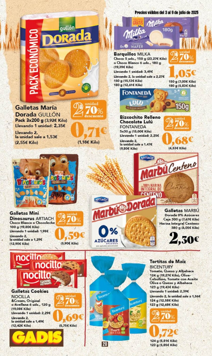 GADIS supermarket Spain Offers from 3 to 9 July 2025 New prices
