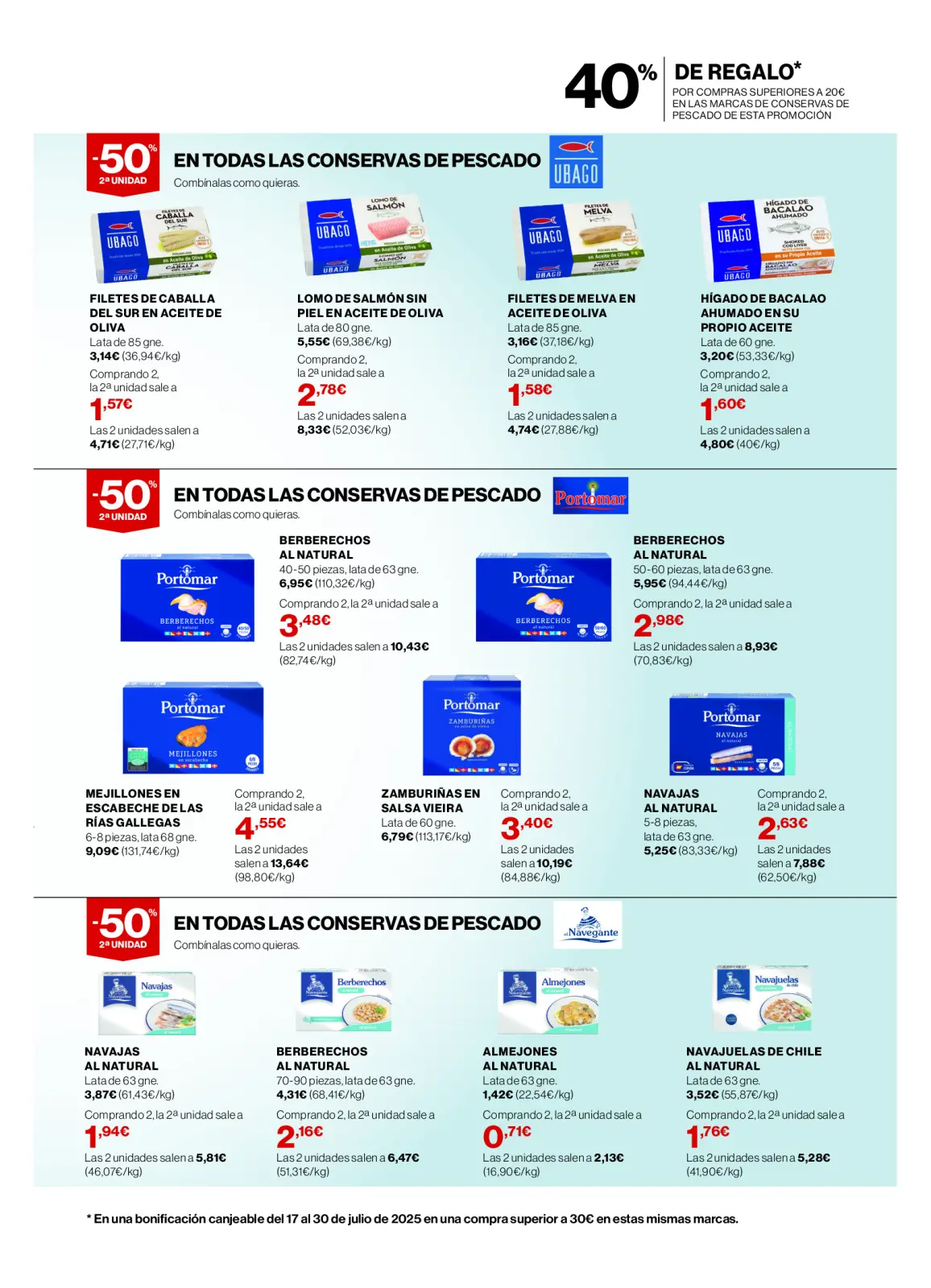 Page 5 dans Offres de conserves de poisson chez Hipercor Espagne