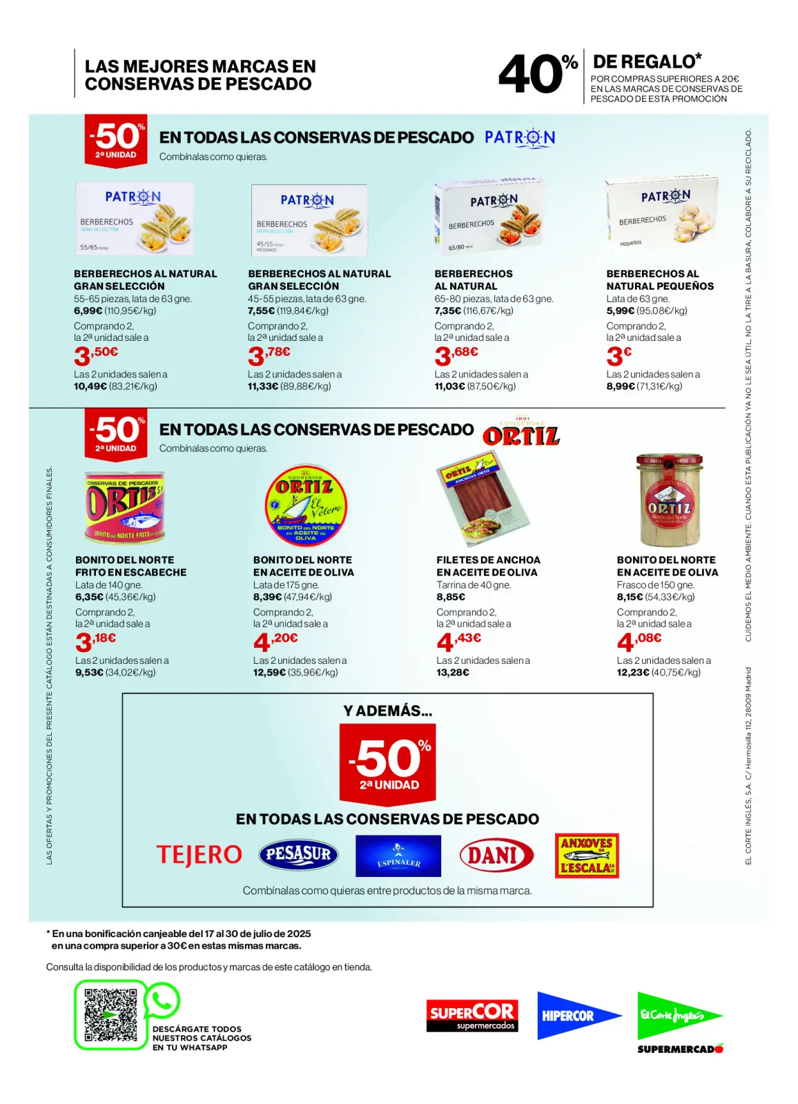 Page 8 dans Offres de conserves de poisson chez Hipercor Espagne