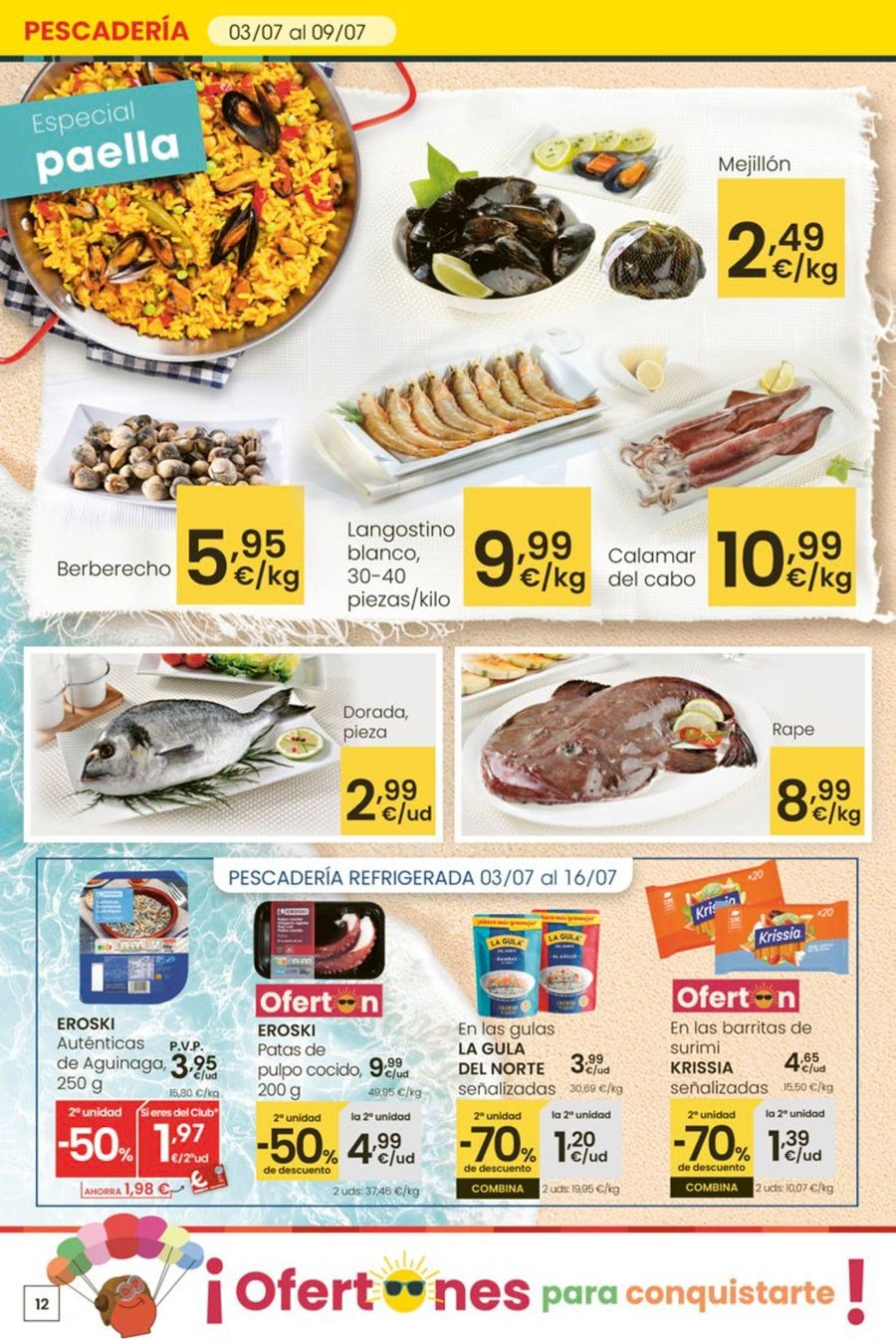 Ofertas de Eroski España de 3 a 15 julio 2025 ¡Ofertones para conquistarte!