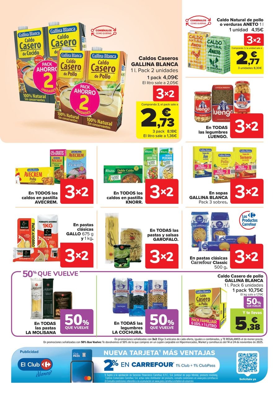 Carrefour Spain Offers from 28 October to 13 November 2025 50% OFF RETURNS + 3x2 Offers