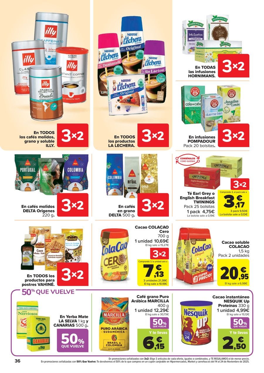 Carrefour Spain Offers from 28 October to 13 November 2025 50% OFF RETURNS + 3x2 Offers