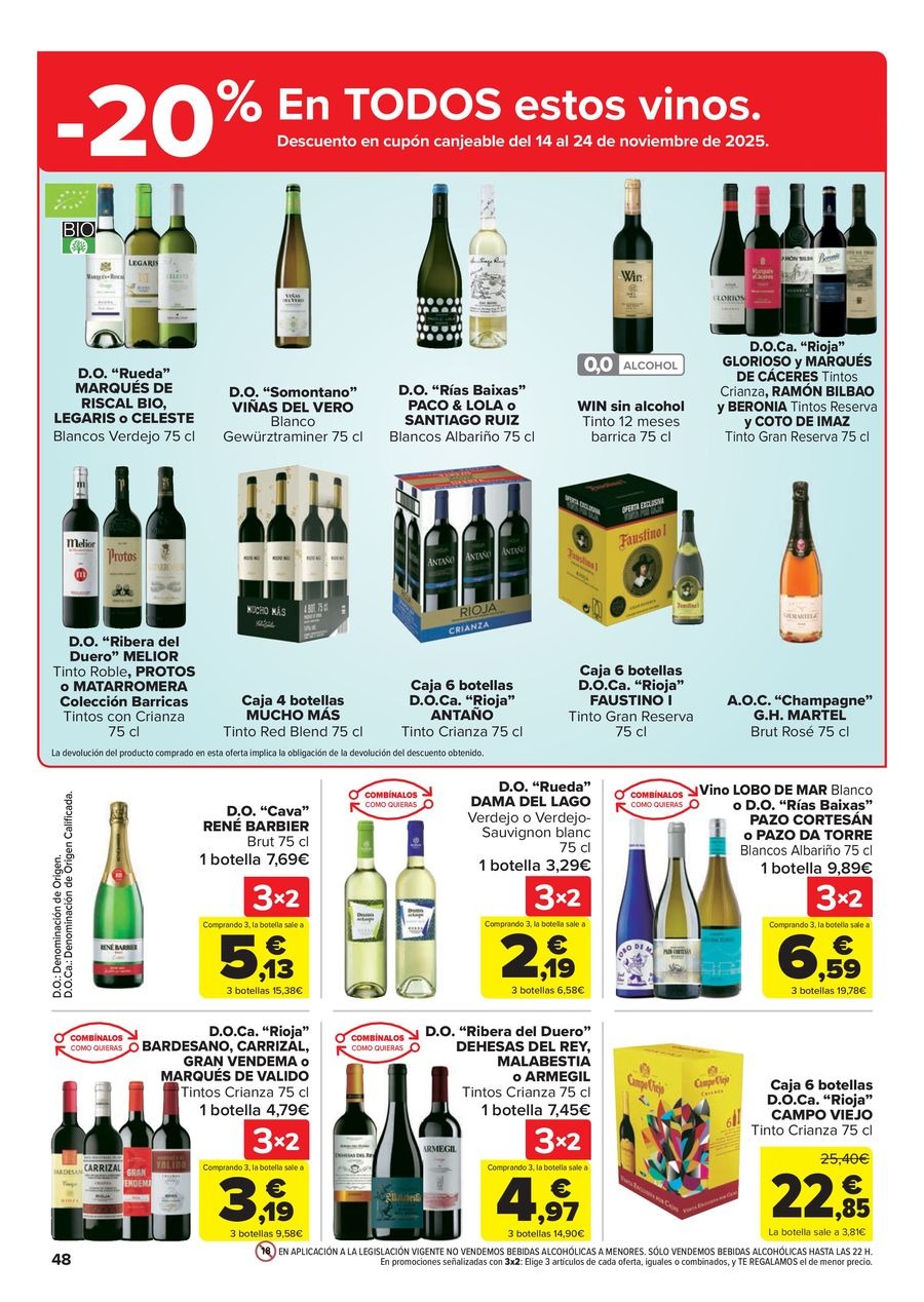 Carrefour Spain Offers from 28 October to 13 November 2025 50% OFF RETURNS + 3x2 Offers