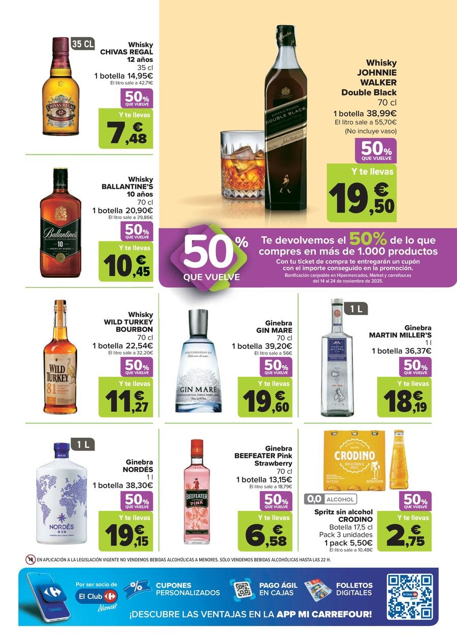 Carrefour Spain Offers from 28 October to 13 November 2025 50% OFF RETURNS + 3x2 Offers