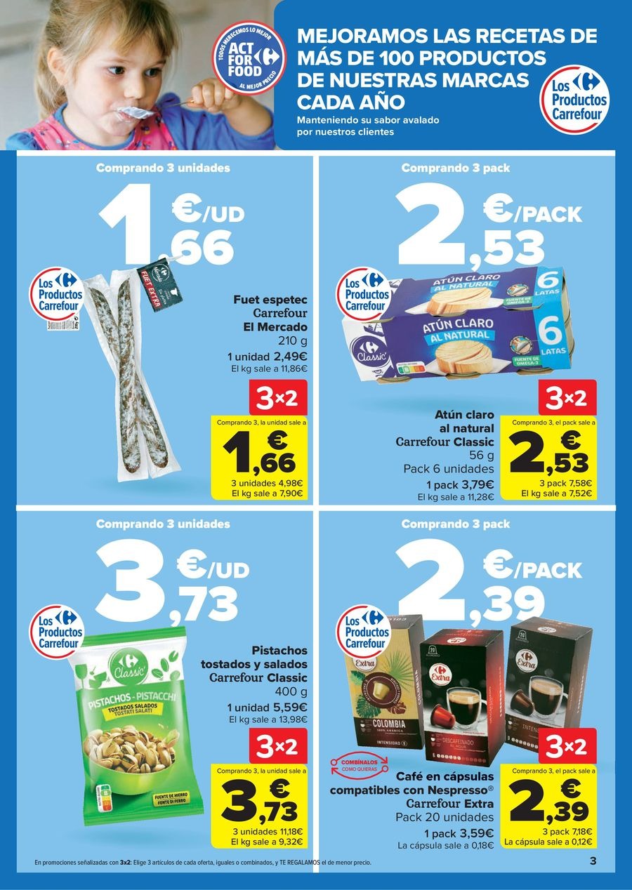 Carrefour Spain Offers from 28 October to 13 November 2025 50% OFF RETURNS + 3x2 Offers