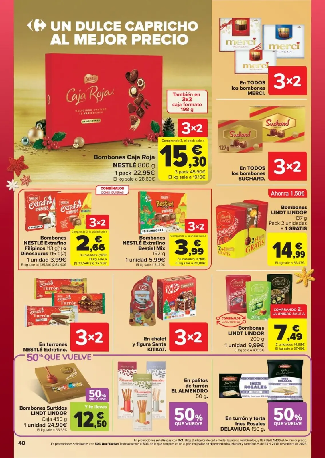 صفحة 40 ضمن خصم 50% على المرتجعات + عروض 3x2 في كارفور إسبانيا