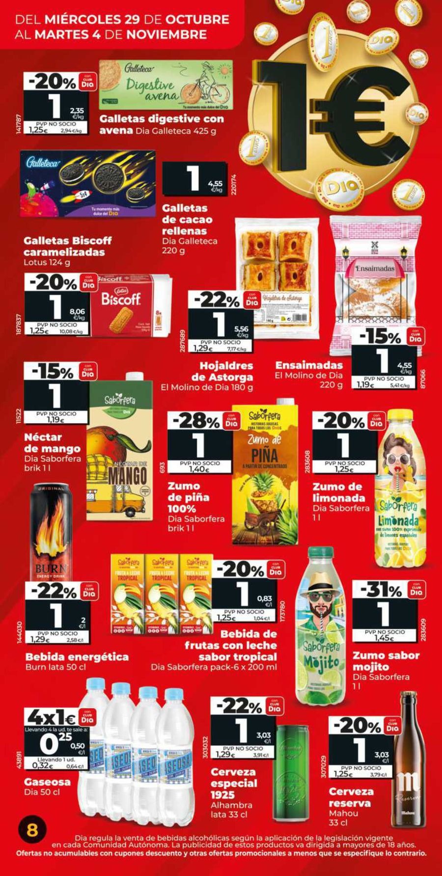 Ofertas de Dia España de 29 octubre a 4 noviembre 2025 Folleto de ofertas Más de 100 productos