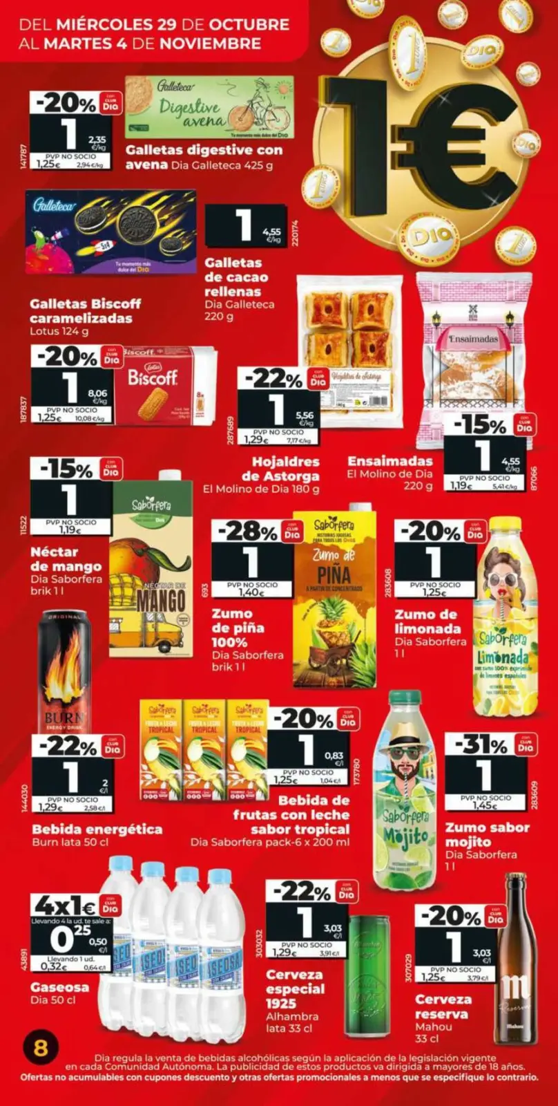 Page 8 dans Brochure des offres Plus de 100 produits chez Dia Espagne
