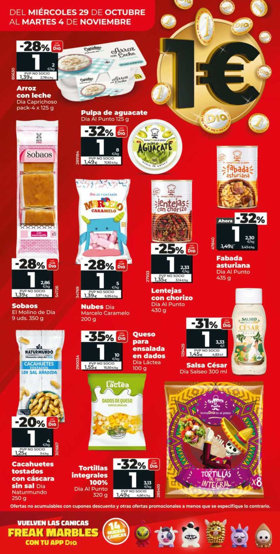 Ofertas de Dia España de 29 octubre a 4 noviembre 2025 Folleto de ofertas Más de 100 productos