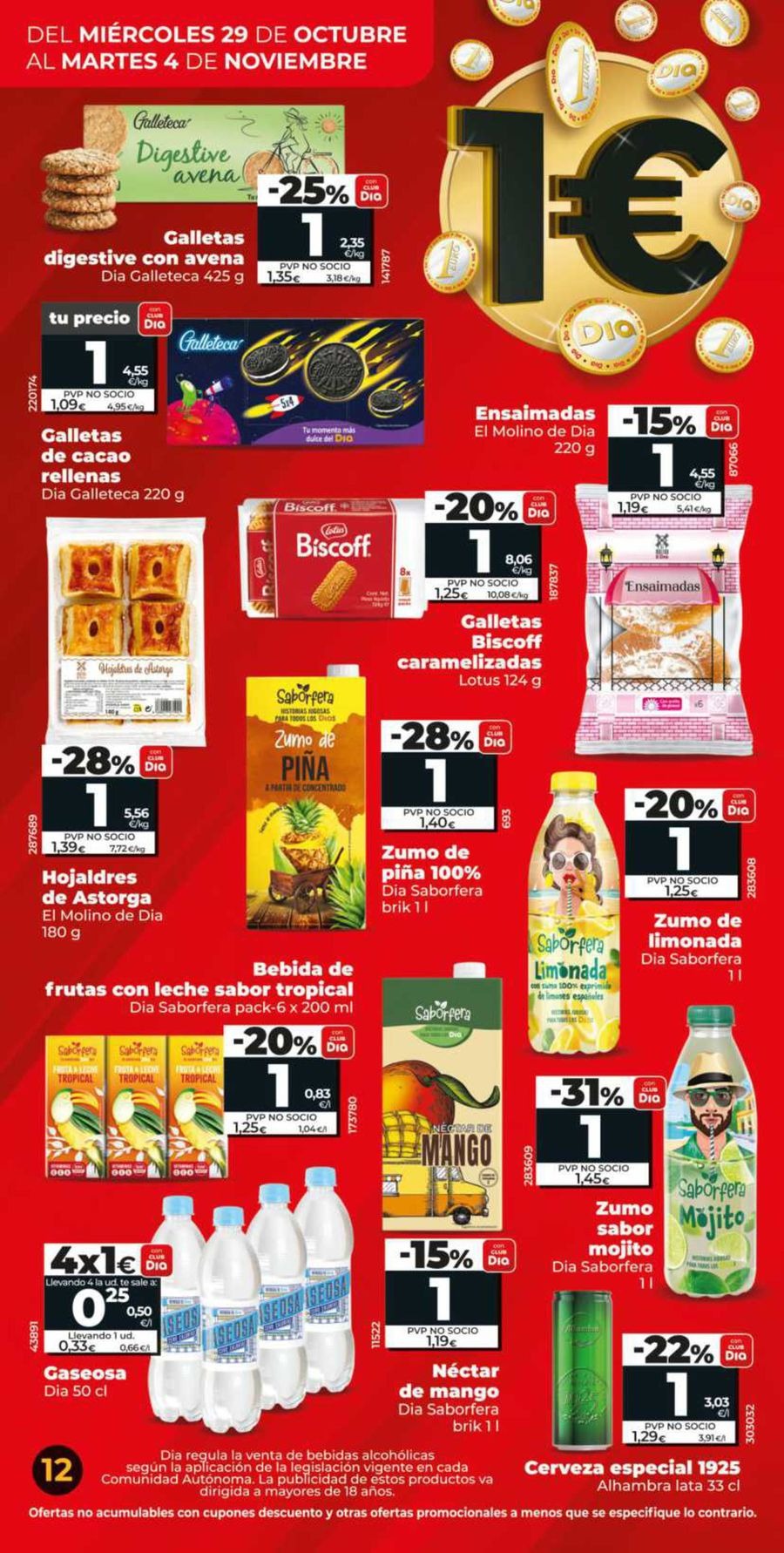 Ofertas de Dia España de 29 octubre a 4 noviembre 2025 Ahorro a lo grande