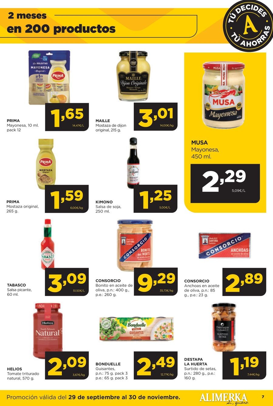 Ofertas de ‎Alimerka Supermercados‎ España de 30 septiembre a 30 noviembre 2025 Folleto de ofertas Tu decides tu ahorras