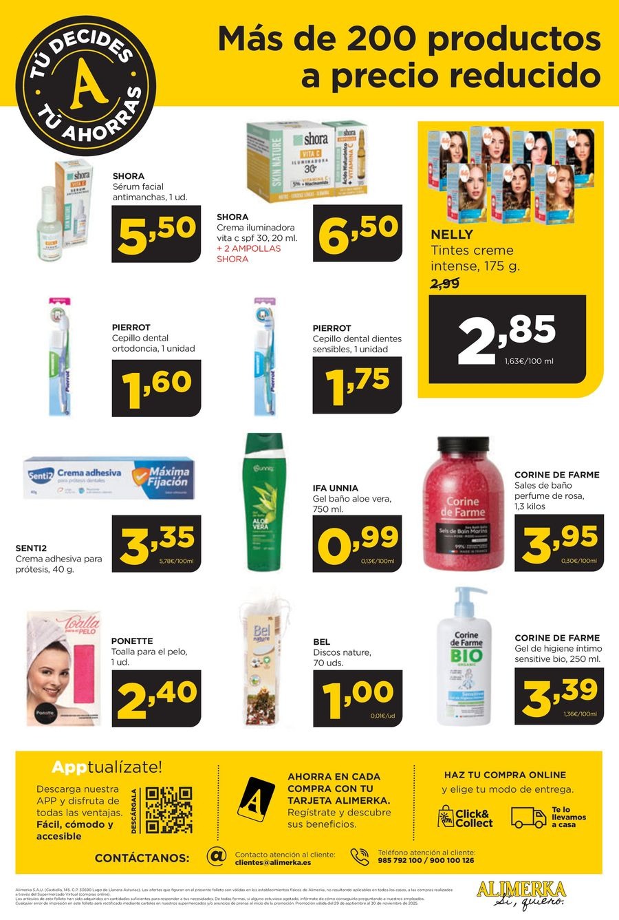 Ofertas de ‎Alimerka Supermercados‎ España de 30 septiembre a 30 noviembre 2025 Folleto de ofertas Tu decides tu ahorras