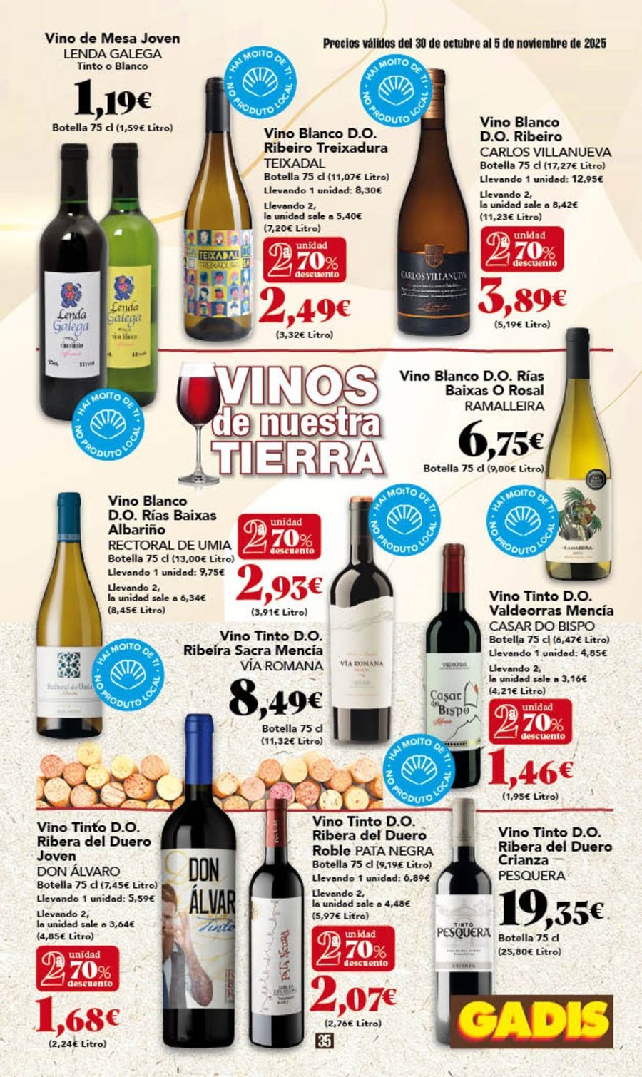 Ofertas de GADIS supermercado España de 30 octubre a 5 noviembre 2025 Nuevos precios