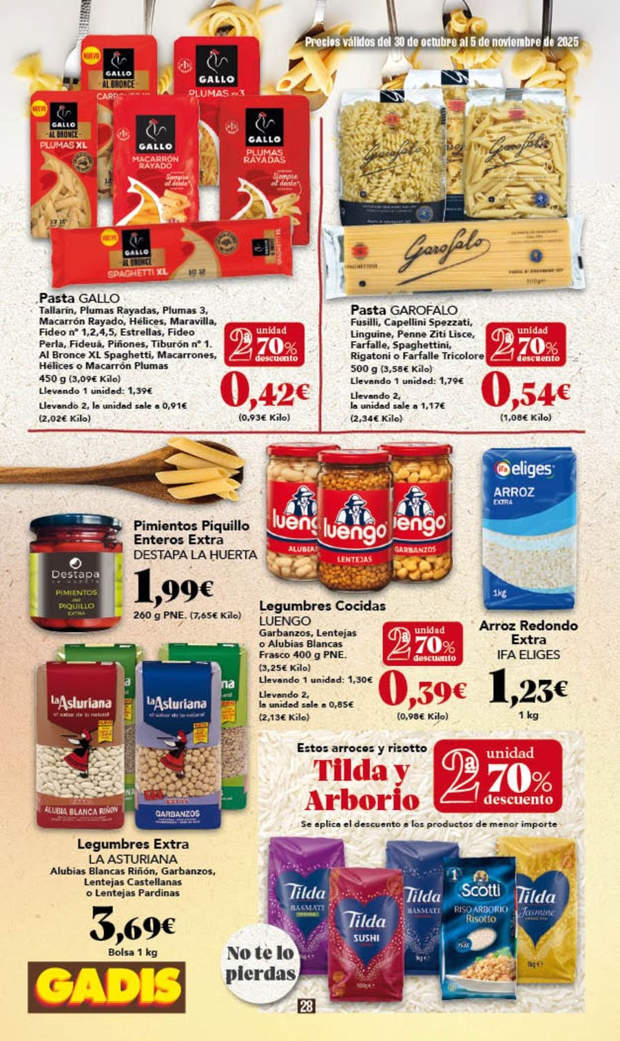 Ofertas de GADIS supermercado España de 30 octubre a 5 noviembre 2025 Nuevos precios