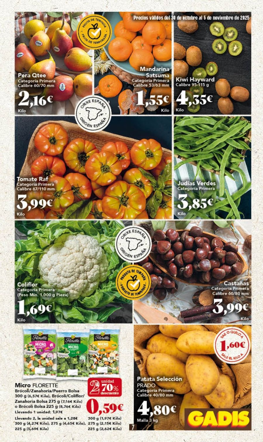 Ofertas de GADIS supermercado España de 30 octubre a 5 noviembre 2025 Nuevos precios