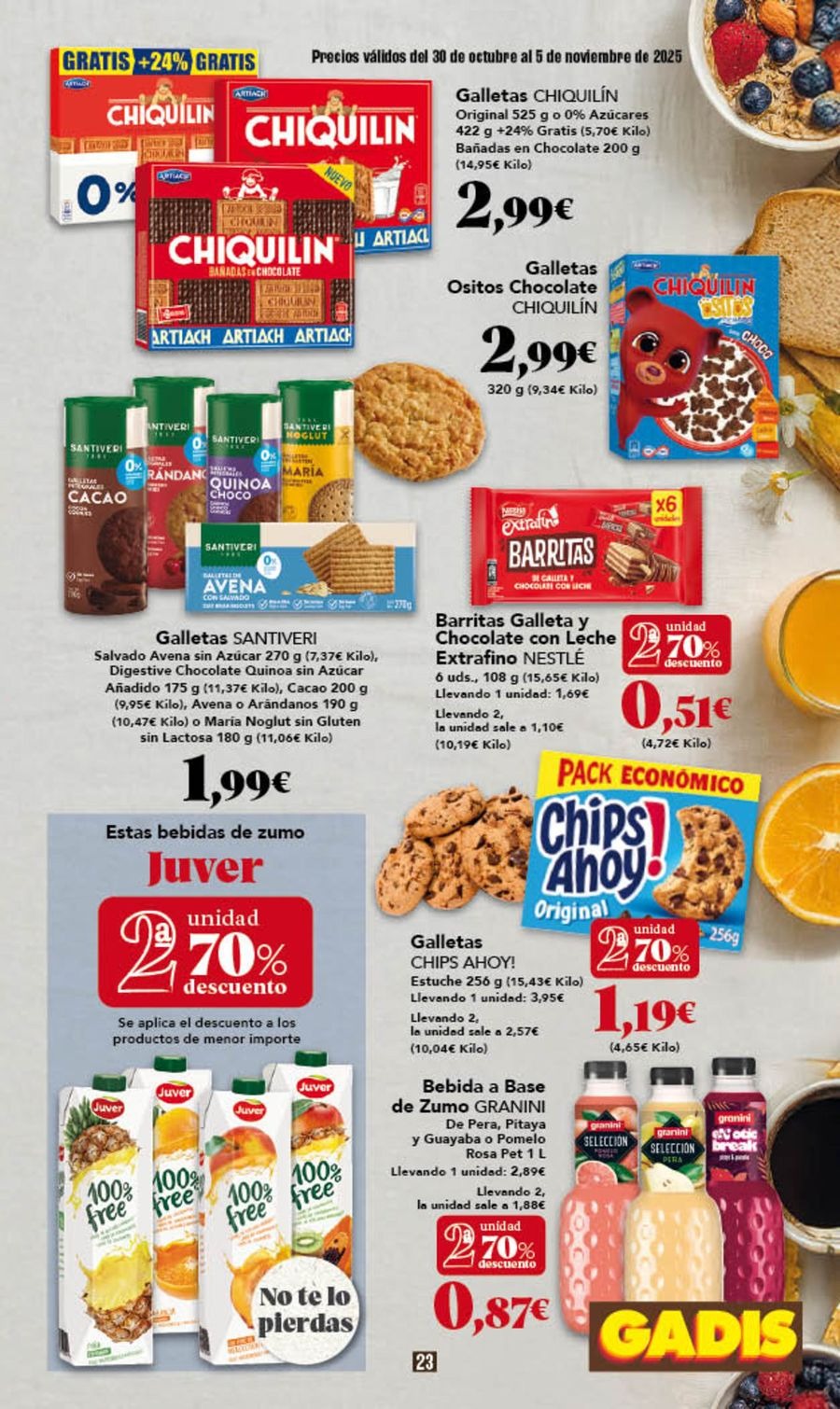 Ofertas de GADIS supermercado España de 30 octubre a 5 noviembre 2025 Nuevos precios