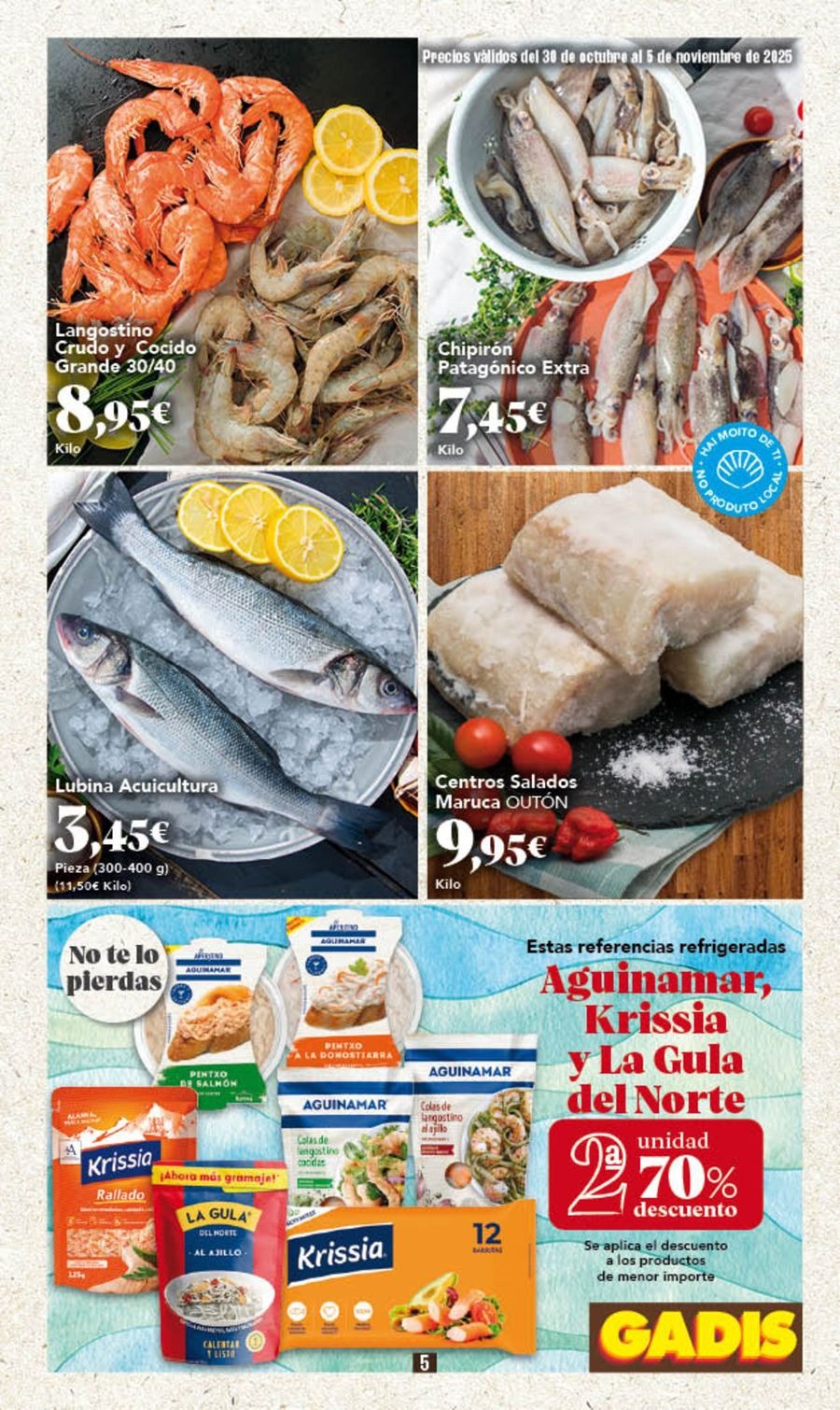 Ofertas de GADIS supermercado España de 30 octubre a 5 noviembre 2025 Nuevos precios